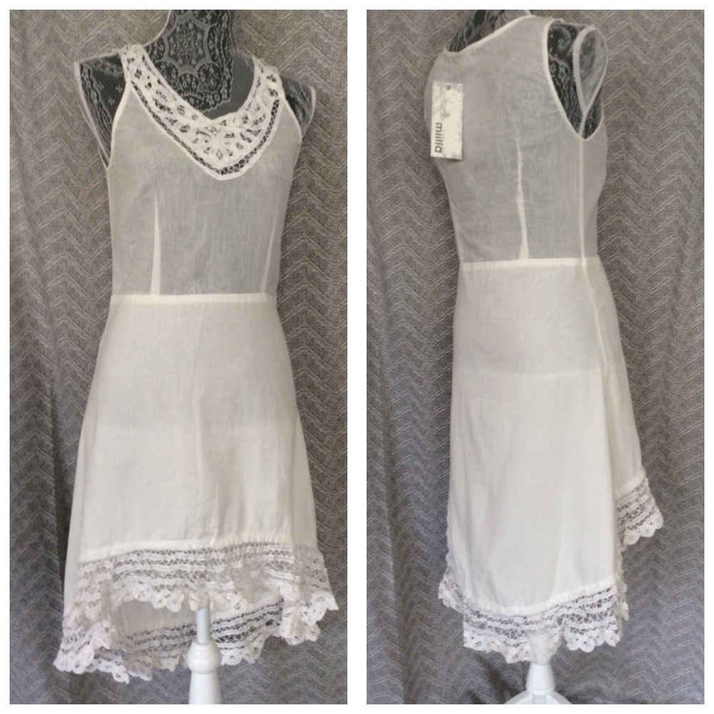 Miilla Lace Hemmed High Low Dress